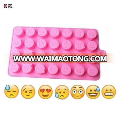 New Flexible Reusable Birthday Silicone Emoji Expression Cake Chocolate Mold Home Baking Fondant Mold